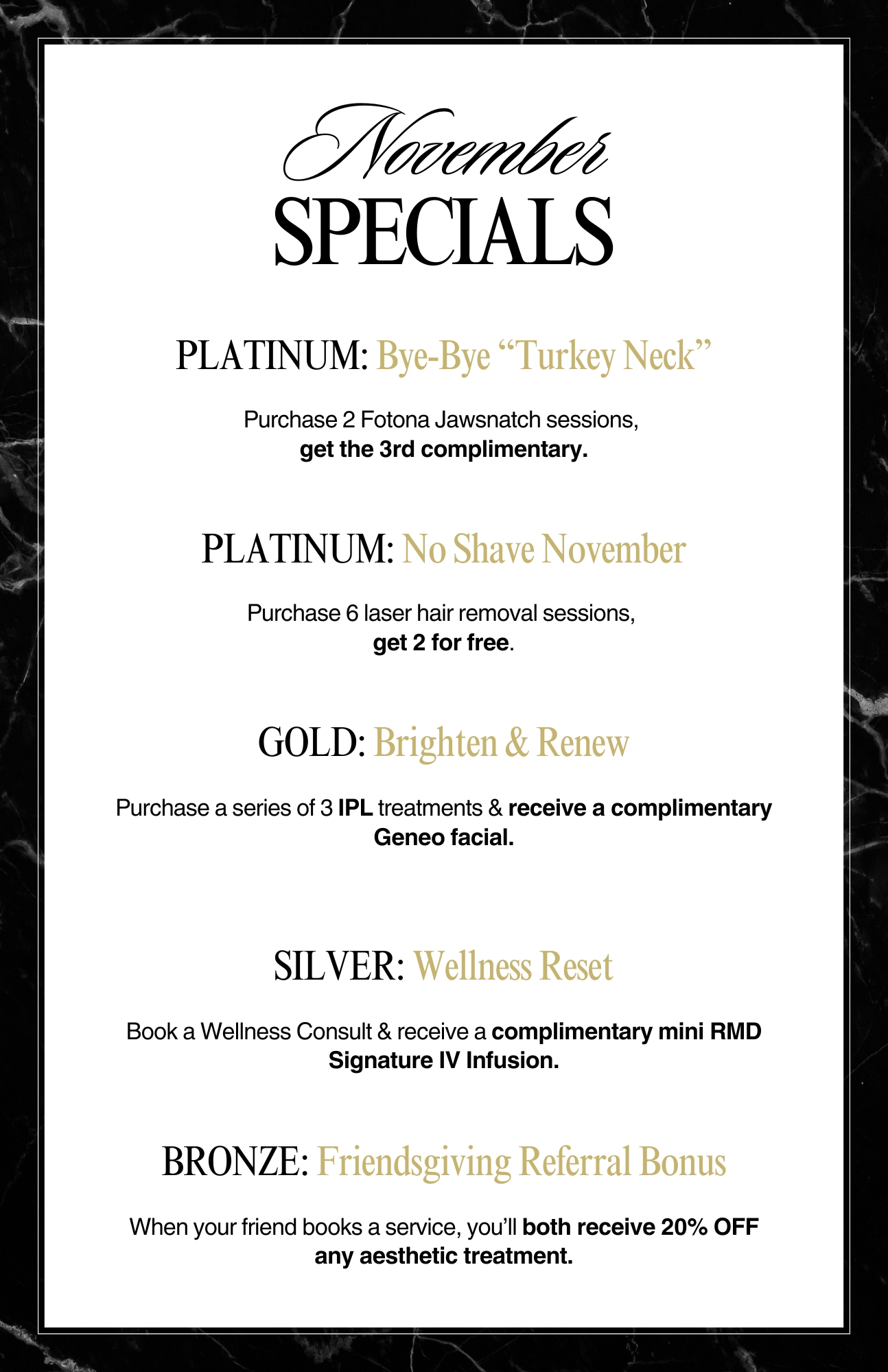 November specials at RevitalyzeMD in Knoxville, TN.